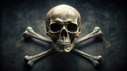 of skull and crossbones symbolizing danger and death, pirate, toxic, warning, poison, hazard, black flag, Jolly Roger, mortality