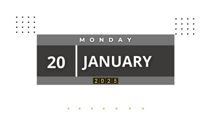 20 January 2025 Calendar agenda , Feb professional layout 