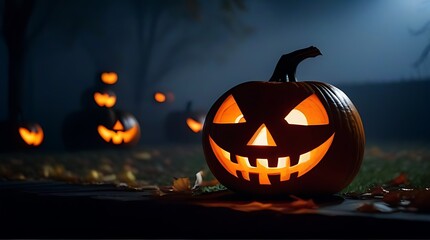 spooky foggy night halloween art