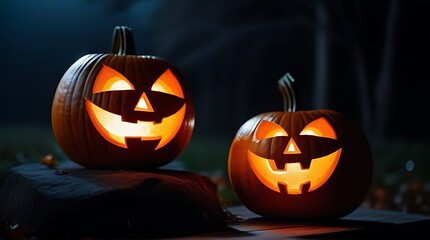 Obraz premium spooky foggy night halloween art