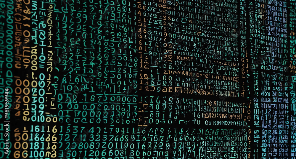 Poster digital code matrix flow abstract background