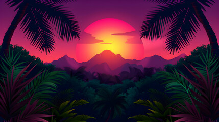 Obraz premium Illustration Nature Background Cartoon Art