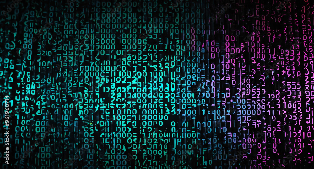Aufkleber Digital matrix code glow abstract background
