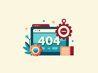 Obraz premium illustration 404 error page not found banner Flat design Web Template