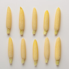 baby corn on a clean white background.