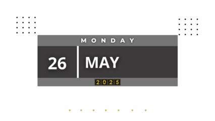 26 May 2025 Professional Calendar Agenda Design, black Visual Calendar