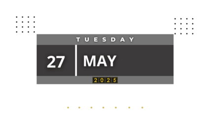 27 May 2025 Professional Calendar Agenda Design, black Visual Calendar