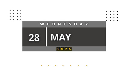 28 May 2025 Professional Calendar Agenda Design, black Visual Calendar