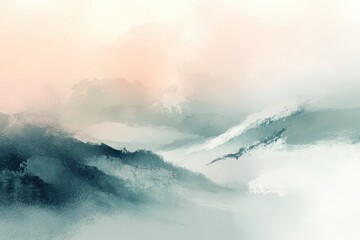 Abstract Mountain Range with Hazy Sky