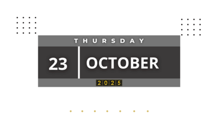 23 October 2025 Professional Calendar, Nov Agenda Design