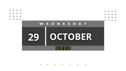 29 October 2025 Professional Calendar, Nov Agenda Design