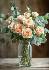 bouquet of roses in vase