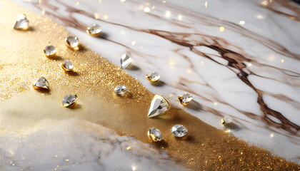  Luxury marble and gold with diamonds and glitter. _1(673)