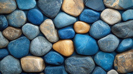 blue tones and stones, evoking tranquility and stability. Ideal for themes of calm, trust, and reliability