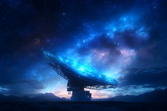 Cinematic Galactic Observatory Network Showcasing Collaborative Astronomical Research - Powered by Adobe