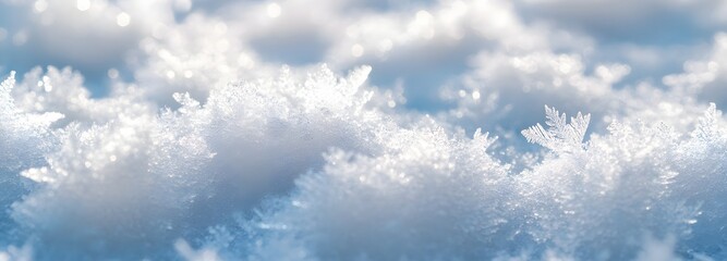 40. Fluffy snow with intricate, soft crystal textures