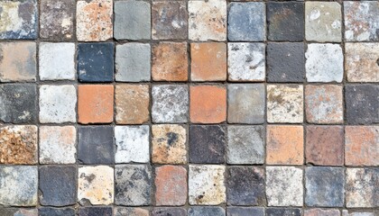 Weathered Rustic Charm: AI-Generated 4K Wallpaper Featuring Vintage Brown-Gray Concrete Tile Texture. Perfect for Cultural Marketing, Bestselling Themes, and End-of-Season Promotions. Ideal Backdrop f