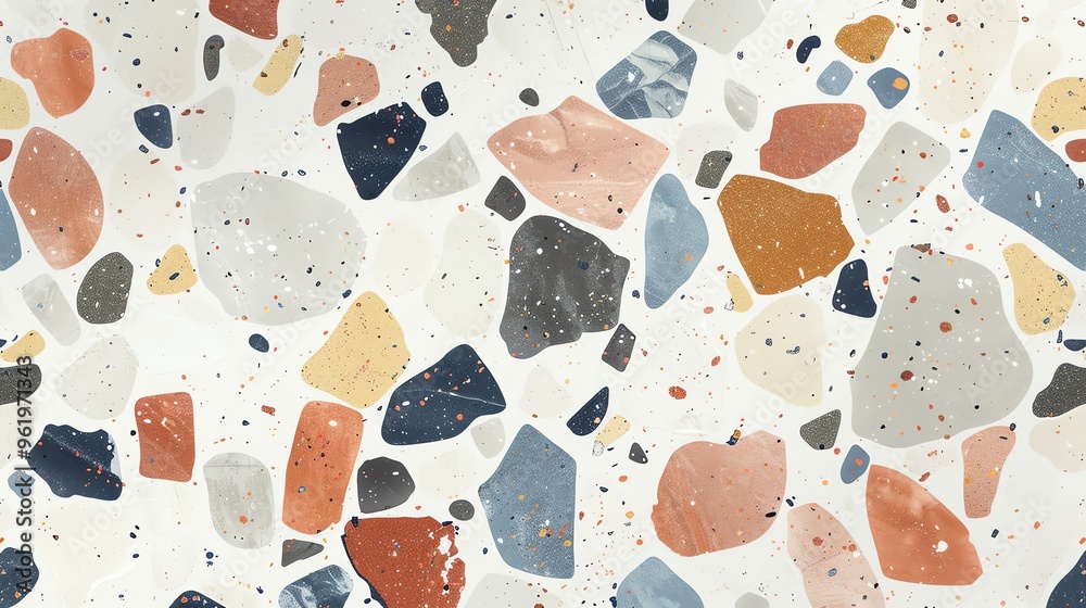 Poster A terrazzo floor with a white background.