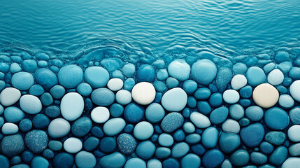 blue tones and stones, evoking tranquility and stability. Ideal for themes of calm, trust, and reliability