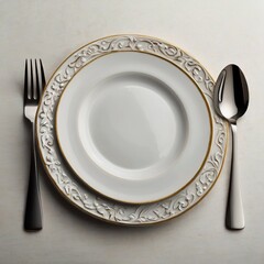 plate with spoon and fork