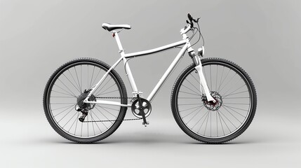 A white bicycle on a white background.