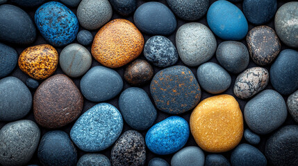 blue tones and stones, evoking tranquility and stability. Ideal for themes of calm, trust, and reliability