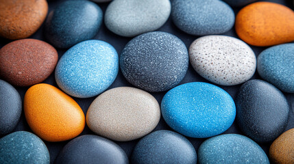 blue tones and stones, evoking tranquility and stability. Ideal for themes of calm, trust, and reliability