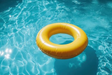 Yellow float in beautiful blue pool