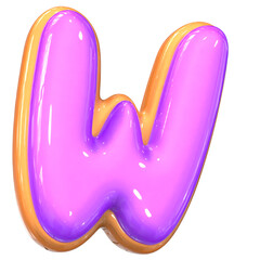 W Letter 3D Render