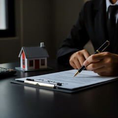 Signing a lease house contract tennant renting a house first home purchase new home owner moving in to a new house