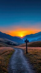 Sunset Over The Mountains.