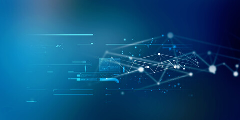 2d illustration Abstract futuristic electronic circuit technology background
