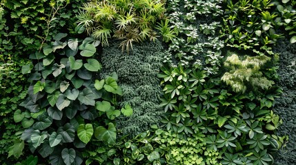 Fototapeta premium Urban green wall with various plants