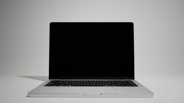 Laptop Mockup Greenscreen Template For chroma key moving on white Background, Model 3D Animation Render 4k