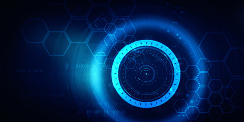 2d illustration Abstract futuristic electronic circuit technology background
