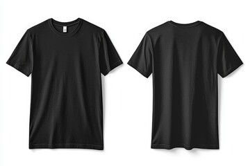 Black Tshirt Mockup Front and Back Isolated created with Generative AI