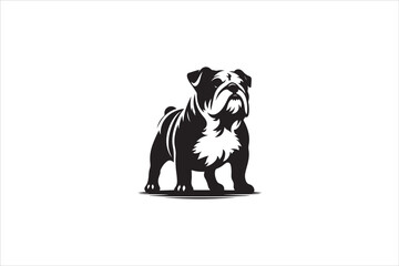 Bulldog silhouette vector isolated. Bulldog Vector set. Bulldog vesctor illustration.