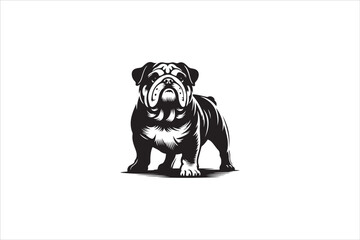 Bulldog silhouette vector isolated. Bulldog Vector set. Bulldog vesctor illustration.