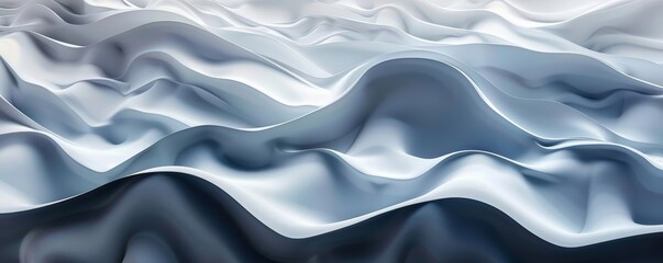 Obraz premium Mesmerizing Abstract Monochromatic Waves Flowing Gracefully in a Timeless Space