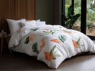 Stylish bedding set with floral design, perfect for modern bedroom decor and enhancing comfort in the home.