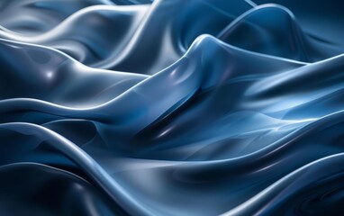 Fototapeta premium Graceful Abstract Waves Flowing Smoothly in a Cool Atmosphere, Captured in a Detailed Curve Composition