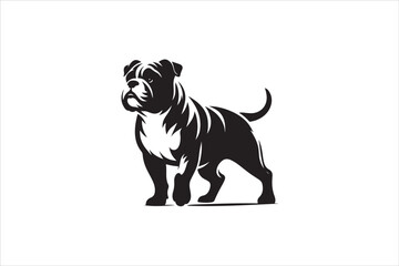 Bulldog silhouette vector isolated. Bulldog Vector. Bulldog vesctor illustration.