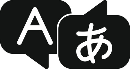 Obraz premium Language translator app icon showing japanese to english translation for communication and learning