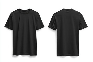 Fototapeta premium Black Tshirt Mockup Front and Back Isolated created with Generative AI