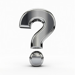 Naklejka premium 3D question mark rendering shining symbol isolated in white background