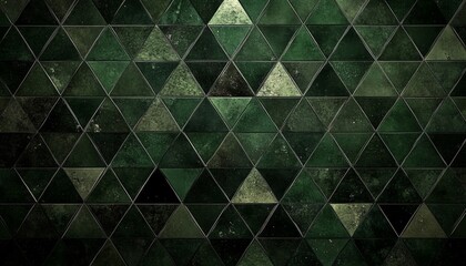 Abstract Elegance: AI-Generated 4K Deep Green Mosaic Tile Wallpaper with Geometric Triangular Grooves. Luxurious Diamond-Shaped Pattern for Cultural Marketing, Bestselling Themes, and Seasonal Promoti