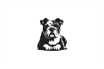 Bulldog silhouette vector isolated. Bulldog Vector. Bulldog vesctor illustration.