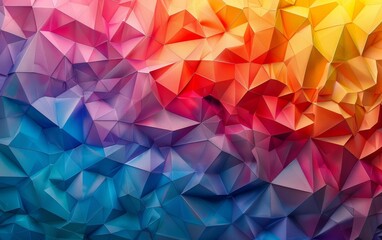 Naklejka premium Vibrant Abstract Geometric Shapes Forming Colorful Patterns in a Digital Art Composition