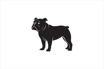 Bulldog silhouette vector isolated. Bulldog Vector set. Bulldog vesctor illustration.