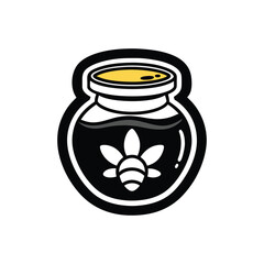 honey jar vector, illustration art, silhouette, logo, design style 